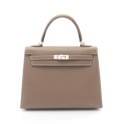 エルメス HERMES ケリー25 外縫い 2WAY ハンドバッグ バッグ レザー ヴォーエプソン ヴォーエプソン エトゥープ Z刻印(2021年製造) レディース グレー系 【中古】
