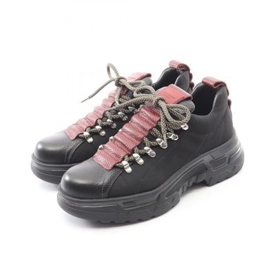 ジョルジオアルマーニ GIORGIO ARMANI スニーカー 靴 レザー ファブリック メンズ ブラック系 / ボルドー系 X2C666 【中古】