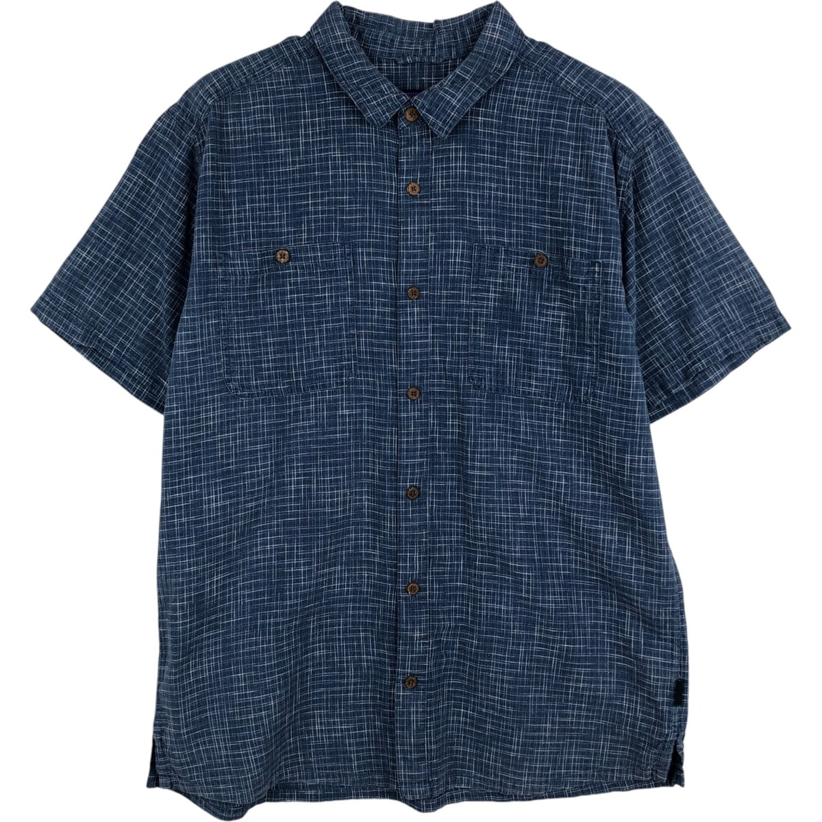 古着 パタゴニア Patagonia 53139SP20 チェック柄 半袖 ヘンプ×オーガニックコットンシャツ メンズL相当/eaa625556