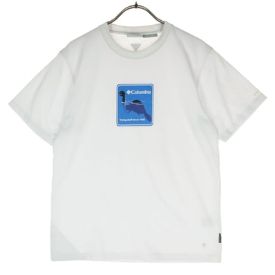 Columbia コロンビア フェイクビーバープリント 半袖 クルーネック Tシャツ S ホワイト