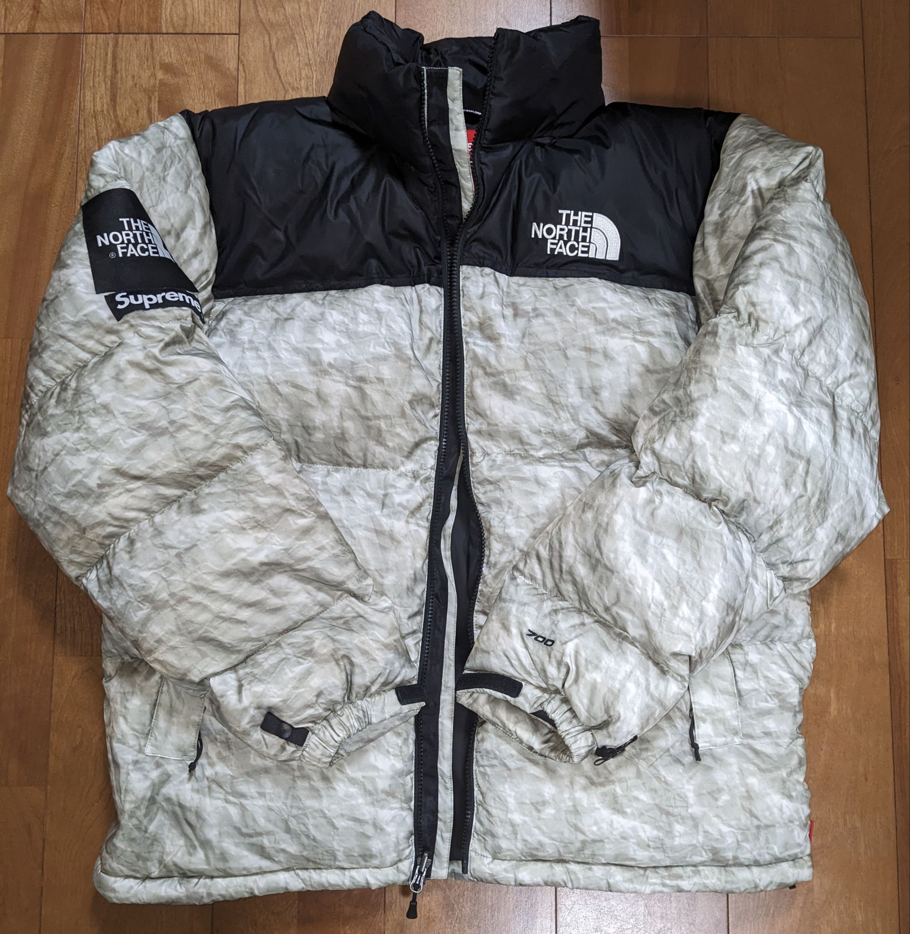 Supreme x The North Face Nuptse Jacket "White Paper Print"