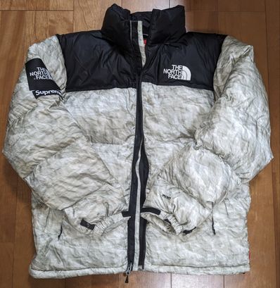 Supreme x The North Face Nuptse Jacket "White Paper Print"