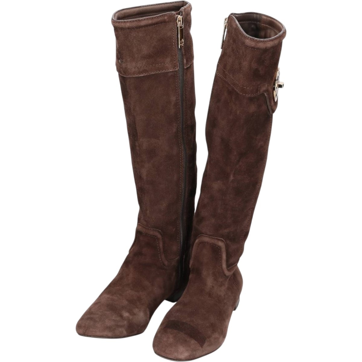 古着 トリーバーチ TORY BURCH スエード サイドジップ ロングブーツ ブラジル製 5 1/2M レディース22.5cm相当/saa013858