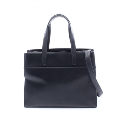 ロエベ LOEWE アナグラム 2WAY トートバッグ バッグ レザー レディース ブラック系 【中古】