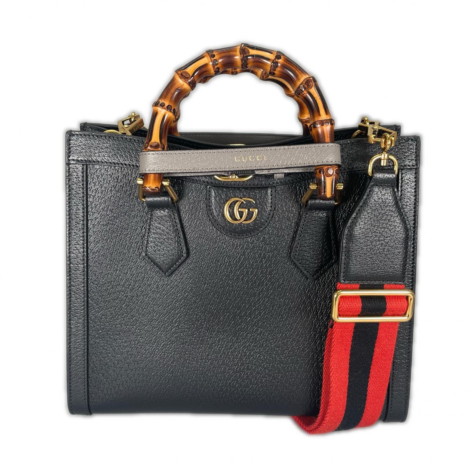 GUCCI グッチ ダイアナ ミディアム バンブー ハンドバッグ レザー ブラック レディース【中古】