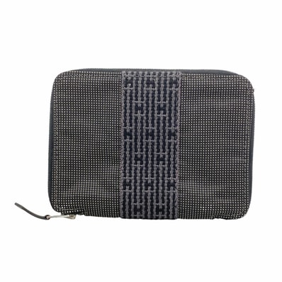 ★SALE【6hc1778-k】エルメス コインケース エールラインパース ナイロン グレー シルバー金具【中古】メンズ レディース ユニセックス