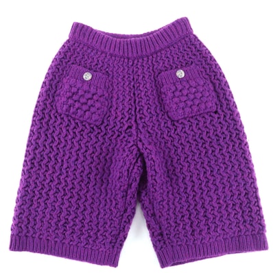 極美品 シャネル パンツ パープル レディース 36 P72880