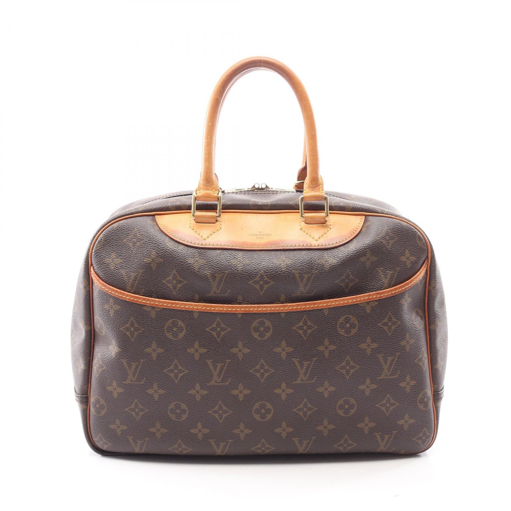 ルイ・ヴィトン LOUIS VUITTON ドーヴィル ボーリングヴァニティ モノグラム ハンドバッグ バッグ PVCコーティングキャンバス レザー モノグラム レディース ブラウン系 M47270 【中古】
