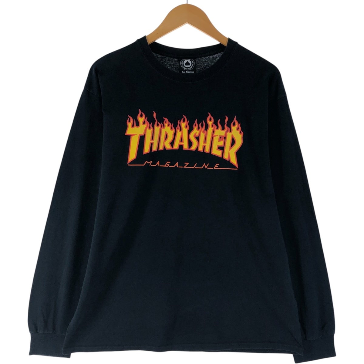 古着 スラッシャー THRASHER ファイヤーパターン ロングTシャツ ロンT メンズL相当/eaa568687
