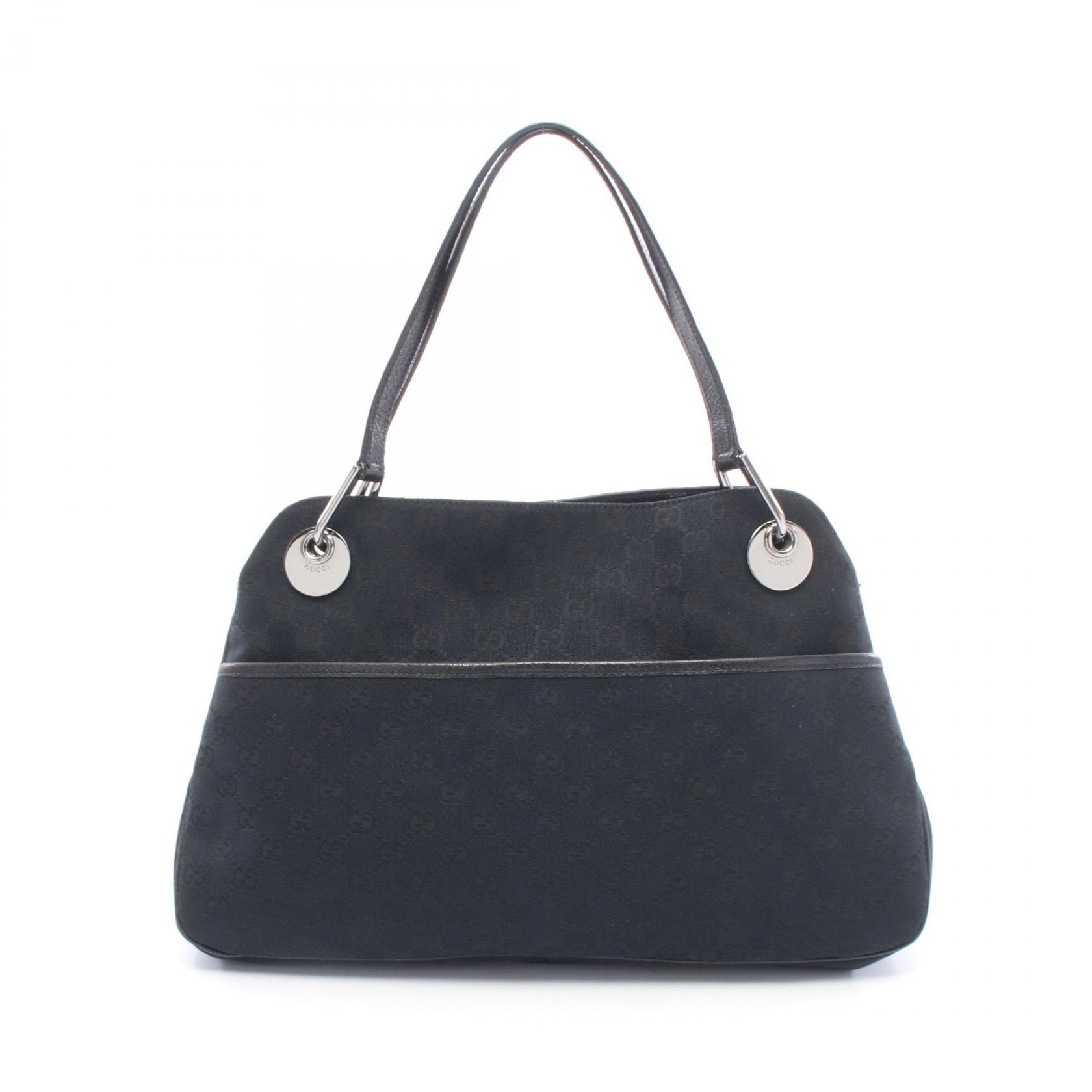 グッチ GUCCI GGキャンバス ショルダーバッグ バッグ キャンバス レザー レディース ブラック系 121023 【中古】