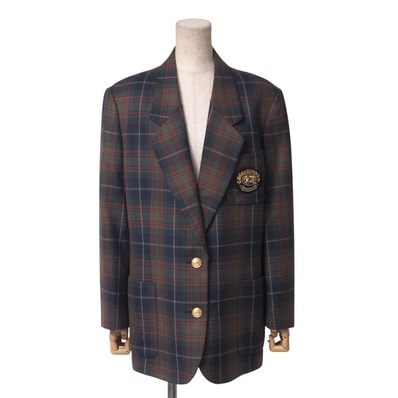 Burberrys バーバリーズ ヴィンテージ テーラードジャケット サイズ15BR 90’S チェック ブレザー シングル ジャケット ロゴエンブレム 金ボタン ブランド古着【中古】20250912/RA6021