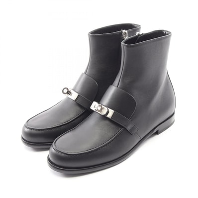エルメス HERMES ケルシー ケリーバックル ショート ブーツ 靴 レザー レディース ブラック系 【中古】