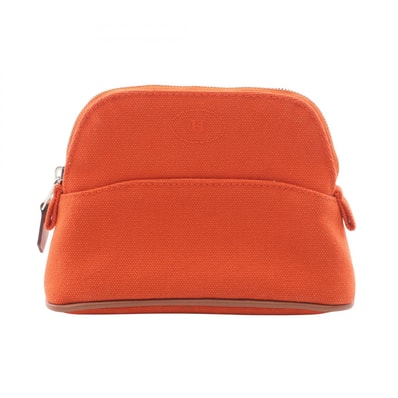 エルメス HERMES ボリードポーチ15 ミニミニ オランジュ フー ポーチ バッグ キャンバス レザー フー レディース オレンジ系 H103772M 02 【中古】