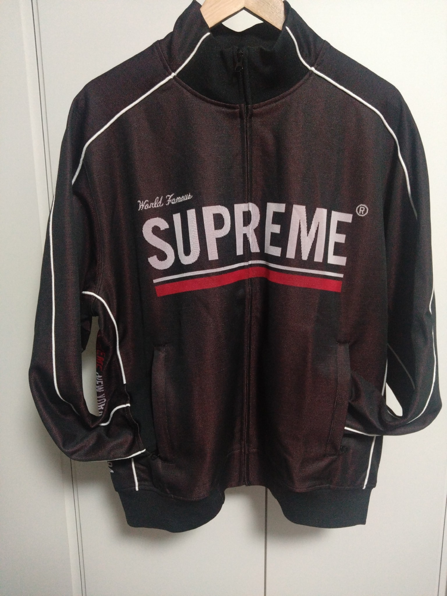 Supreme World Famous Jacquard Track Jacket "Black"