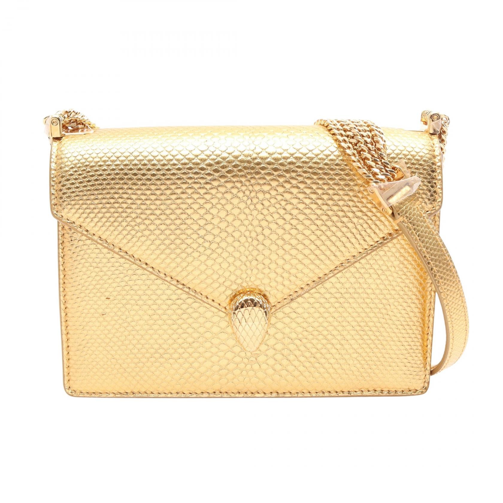 ブルガリ BVLGARI セルペンティ フェーエバー ショルダーバッグ バッグ レザー レディース ゴールド系 【中古】