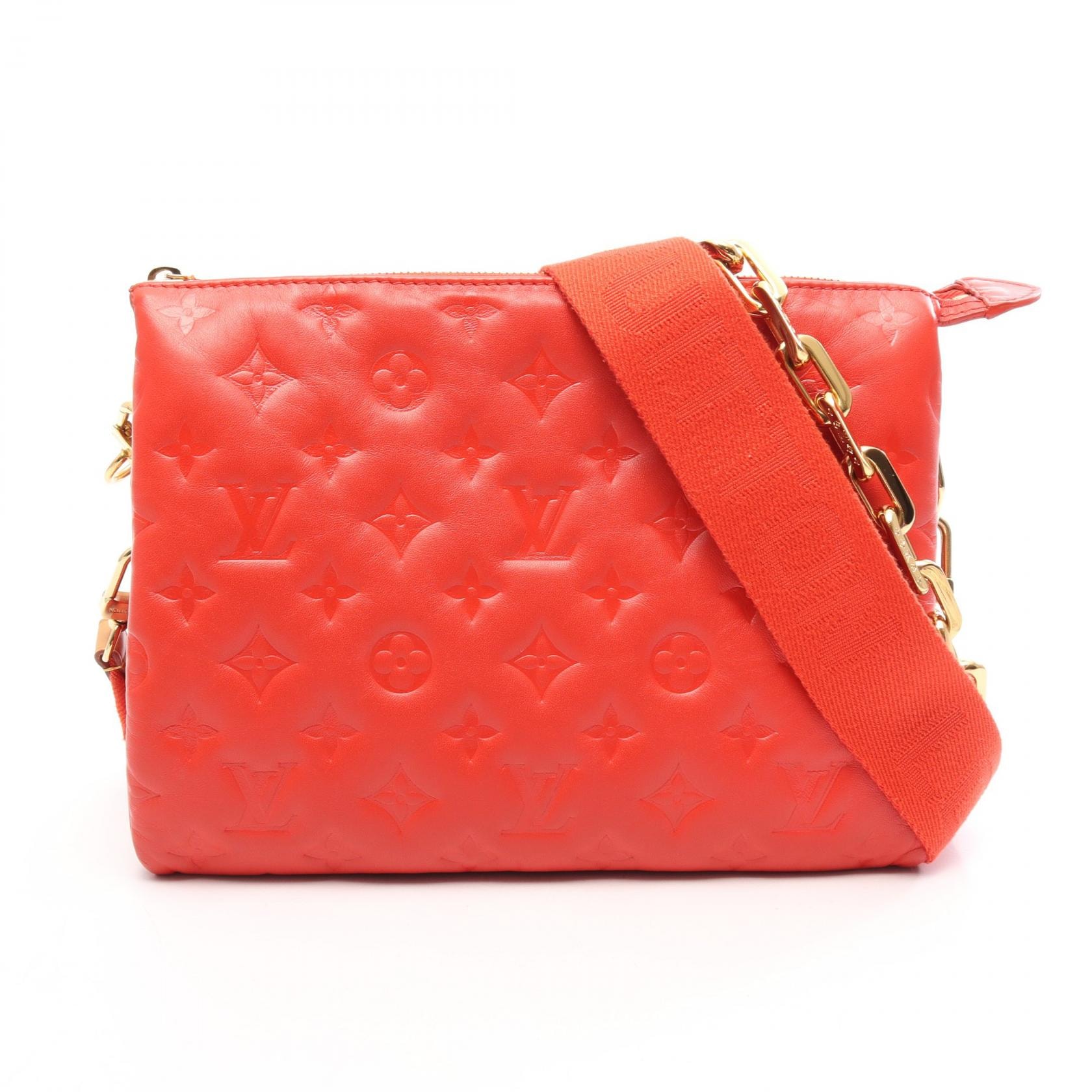 ルイ・ヴィトン LOUIS VUITTON クッサンPM 2WAY ショルダーバッグ バッグ レザー モノグラム・エンボス ルージュ レディース レッド系 M57792 【中古】