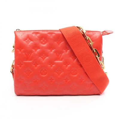 ルイ・ヴィトン LOUIS VUITTON クッサンPM 2WAY ショルダーバッグ バッグ レザー モノグラム・エンボス ルージュ レディース レッド系 M57792 【中古】