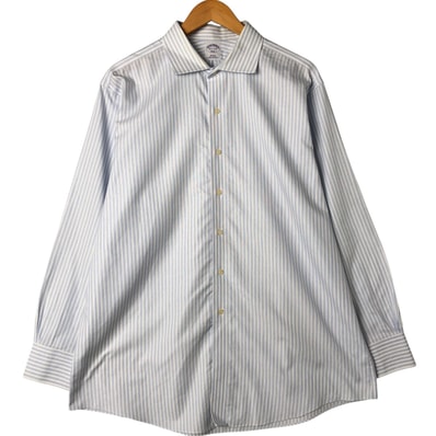 古着 ブルックスブラザーズ Brooks Brothers 346 ワイドカラー 長袖 コットンストライプシャツ メンズXL相当/eaa544973