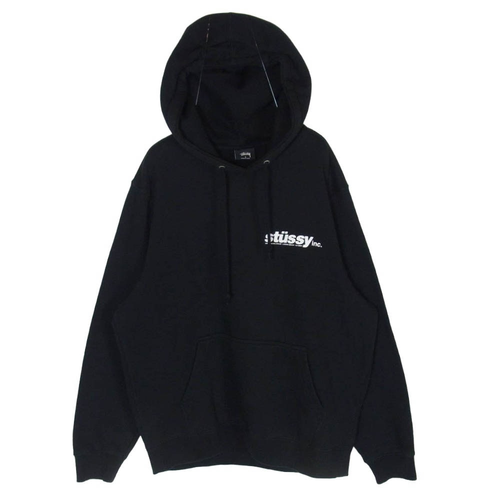STUSSY ステューシー World Tour Hoodie ワールドツアー プリント プルオーバー スウェット パーカー ブラック系 S【中古】