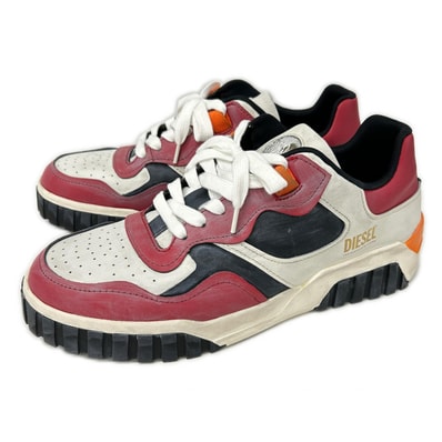 ディーゼル レット×ブラック×ホワイト S-RUA LOW SK スニーカー 28.5