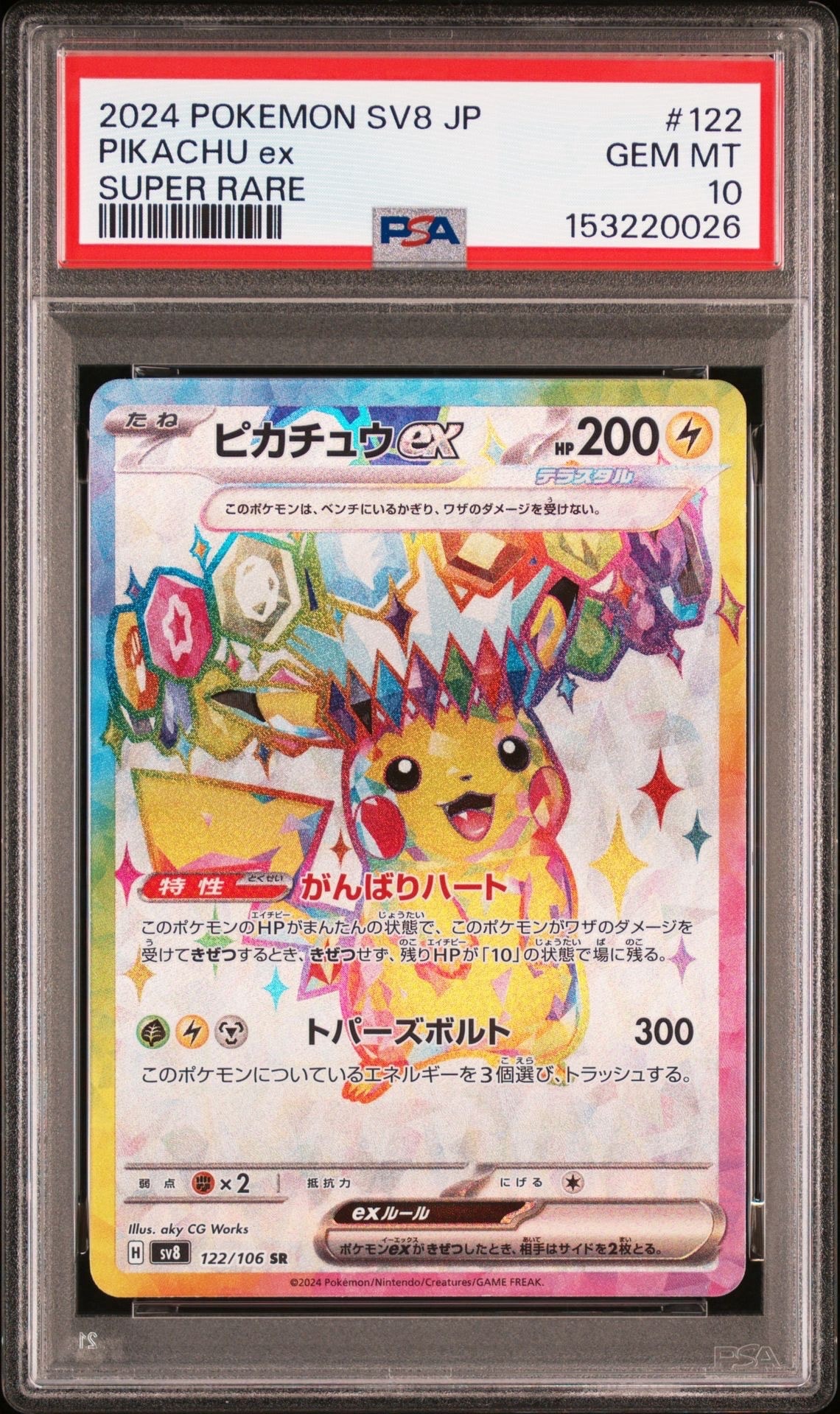 ピカチュウex SR [SV8 122/106](拡張パック「超電ブレイカー」)の新品