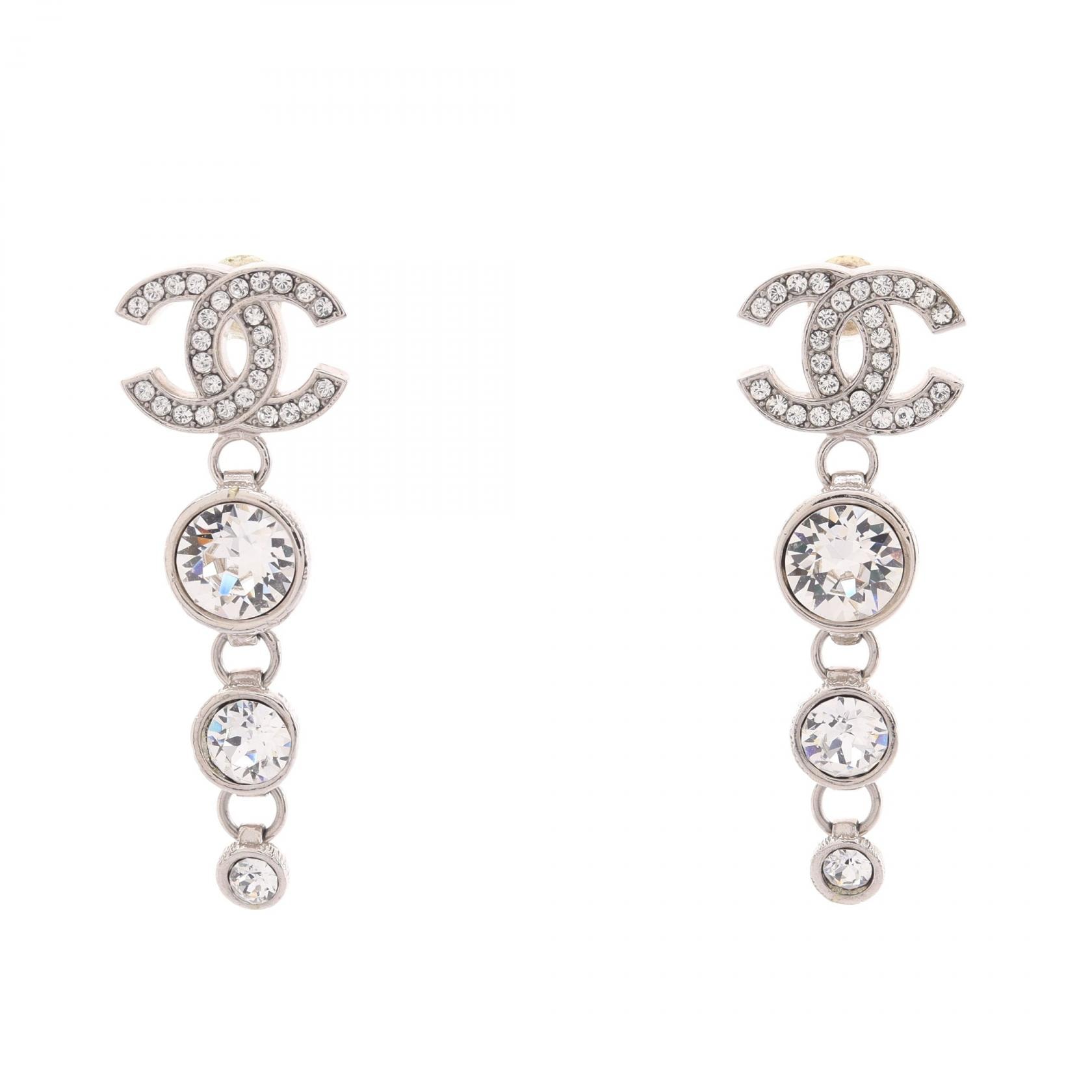 シャネル CHANEL B23S ココマーク ピアス ジュエリー メタル / ラインストーン レディース シルバー系 / クリア系 【中古】