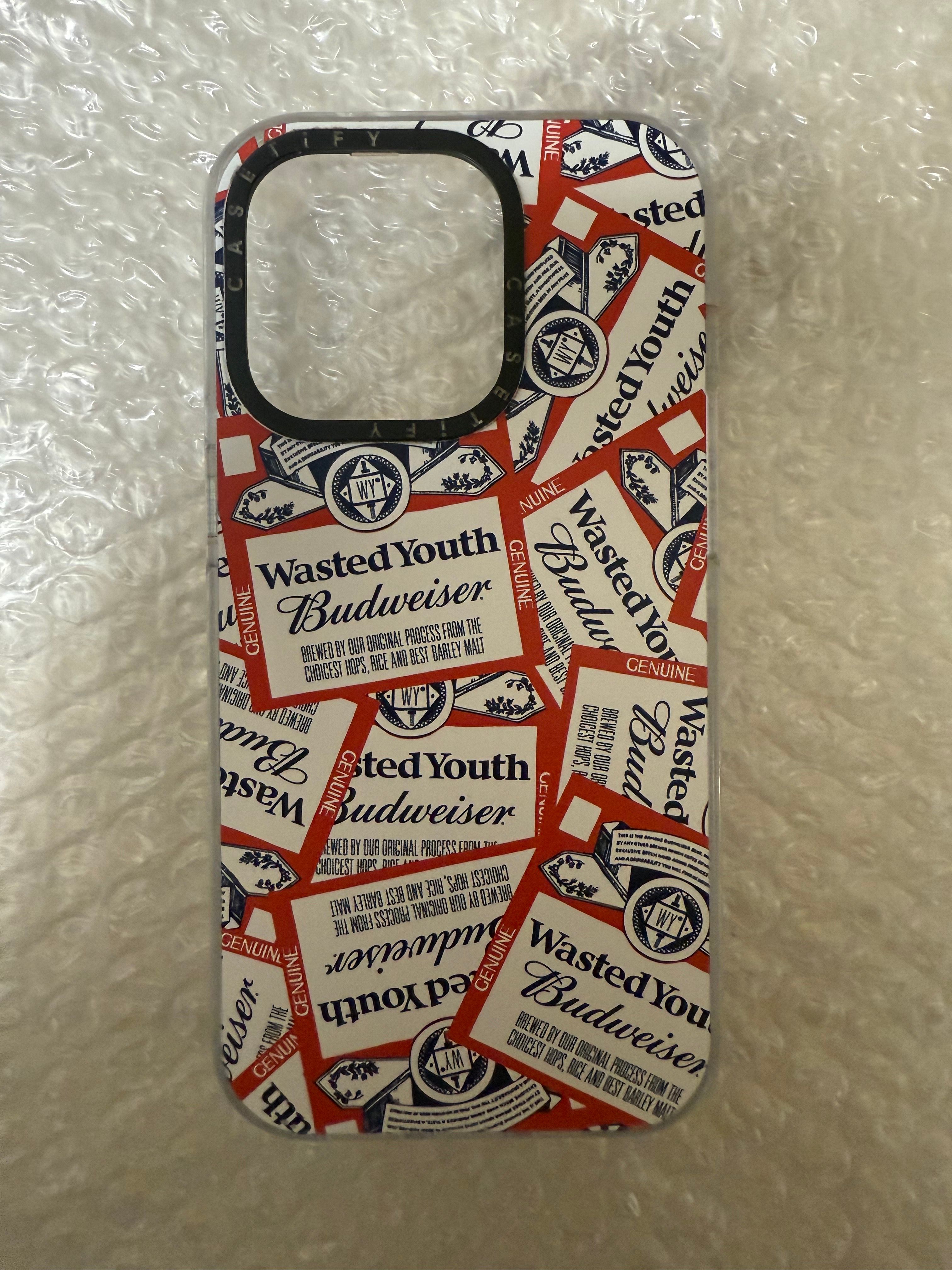 Wasted Youth x Budweiser x CASETiFY Sticker iPhone Case "Clear" / VERDY