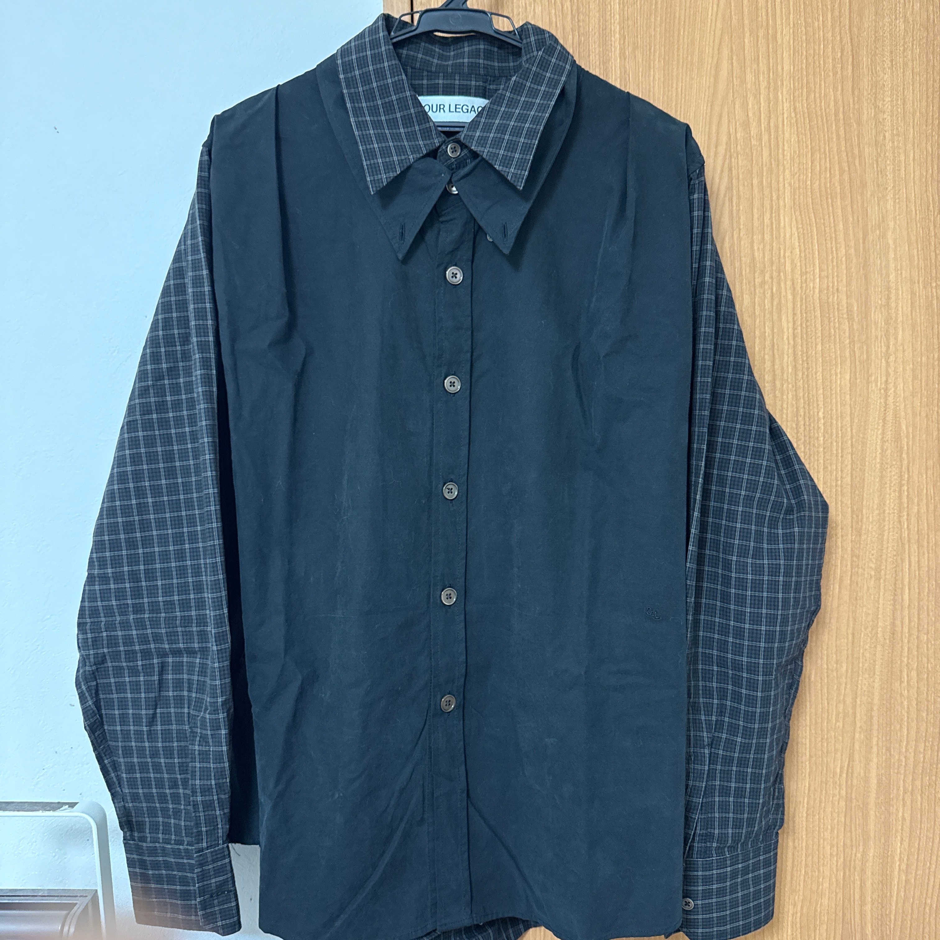OUR LEGACY Double Borrowed Shirt "Black Faux Lumberjack Check"