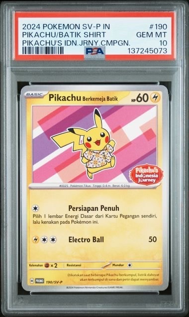 PSA10】バティックシャツを着たピカチュウ (フラワーピカチュウ柄) P