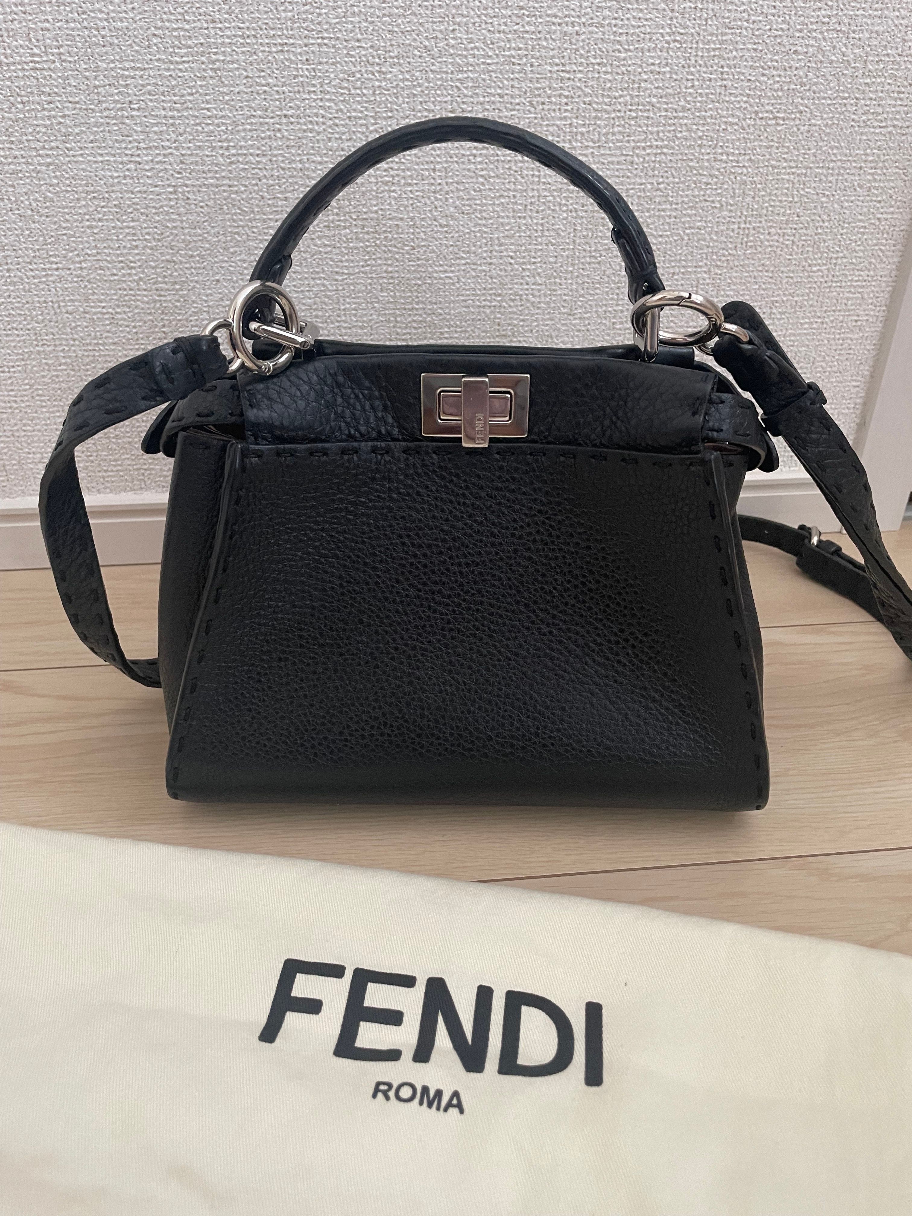 FENDI Peekaboo Mini Selleria Bag "Black"