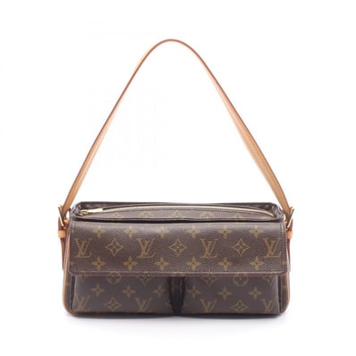 ルイ・ヴィトン LOUIS VUITTON ヴィバシテMM モノグラム ショルダーバッグ バッグ PVCコーティングキャンバス レザー レディース ブラウン系 M51164 【中古】