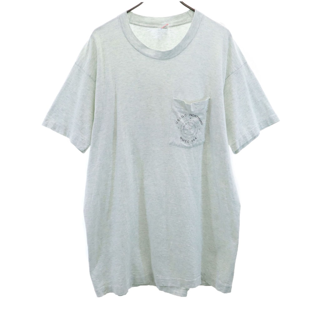 FRUIT OF THE LOOM フルーツオブザルーム 90s USA製 オールド ポケT 半袖 Tシャツ XL グレー系 ポケT