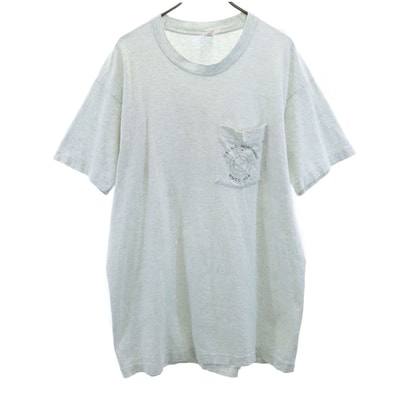 FRUIT OF THE LOOM フルーツオブザルーム 90s USA製 オールド ポケT 半袖 Tシャツ XL グレー系 ポケT