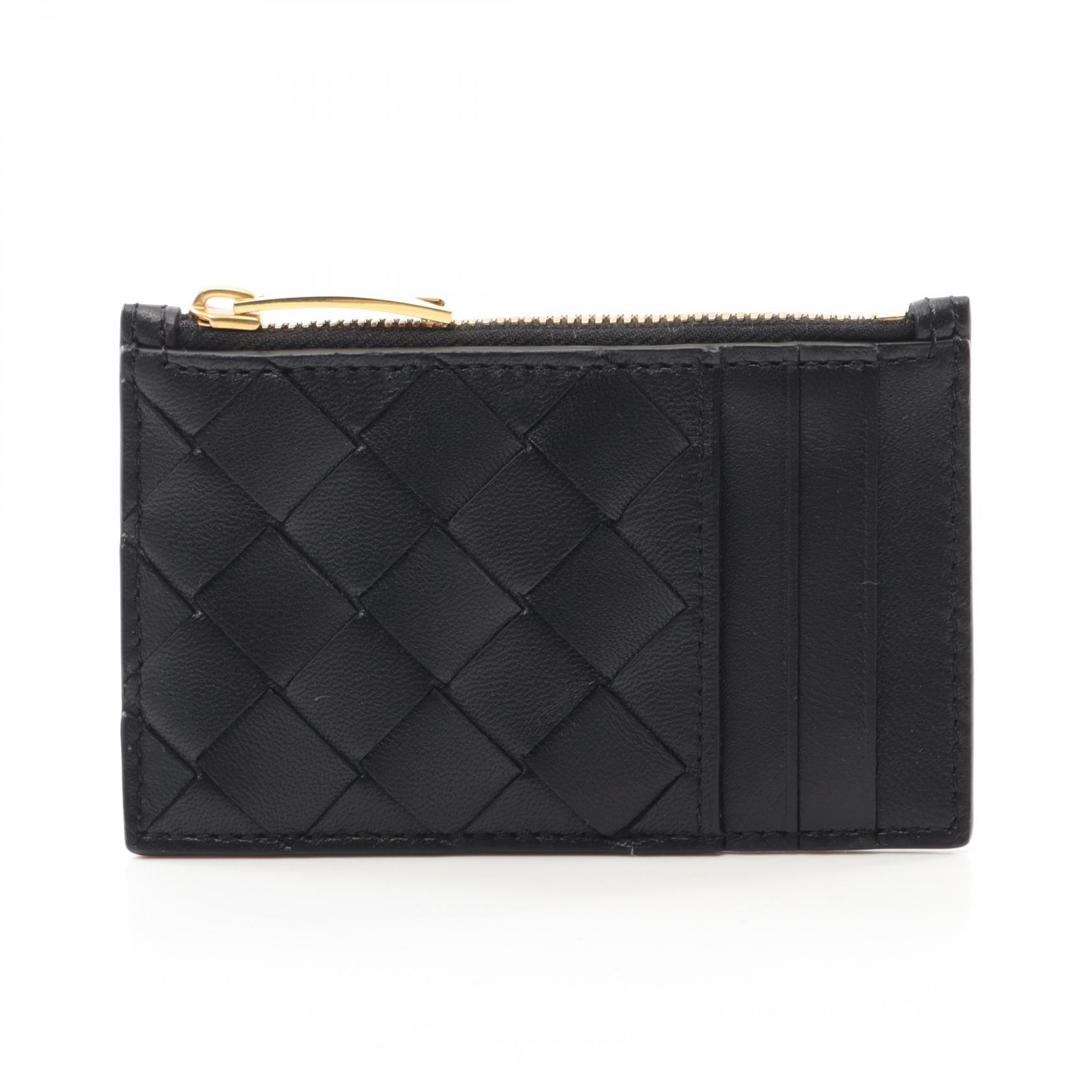 ボッテガヴェネタ BOTTEGA VENETA イントレチャート カードケース アクセサリー レザー メンズ レディース ブラック系 680613VCPP38425 【新品】