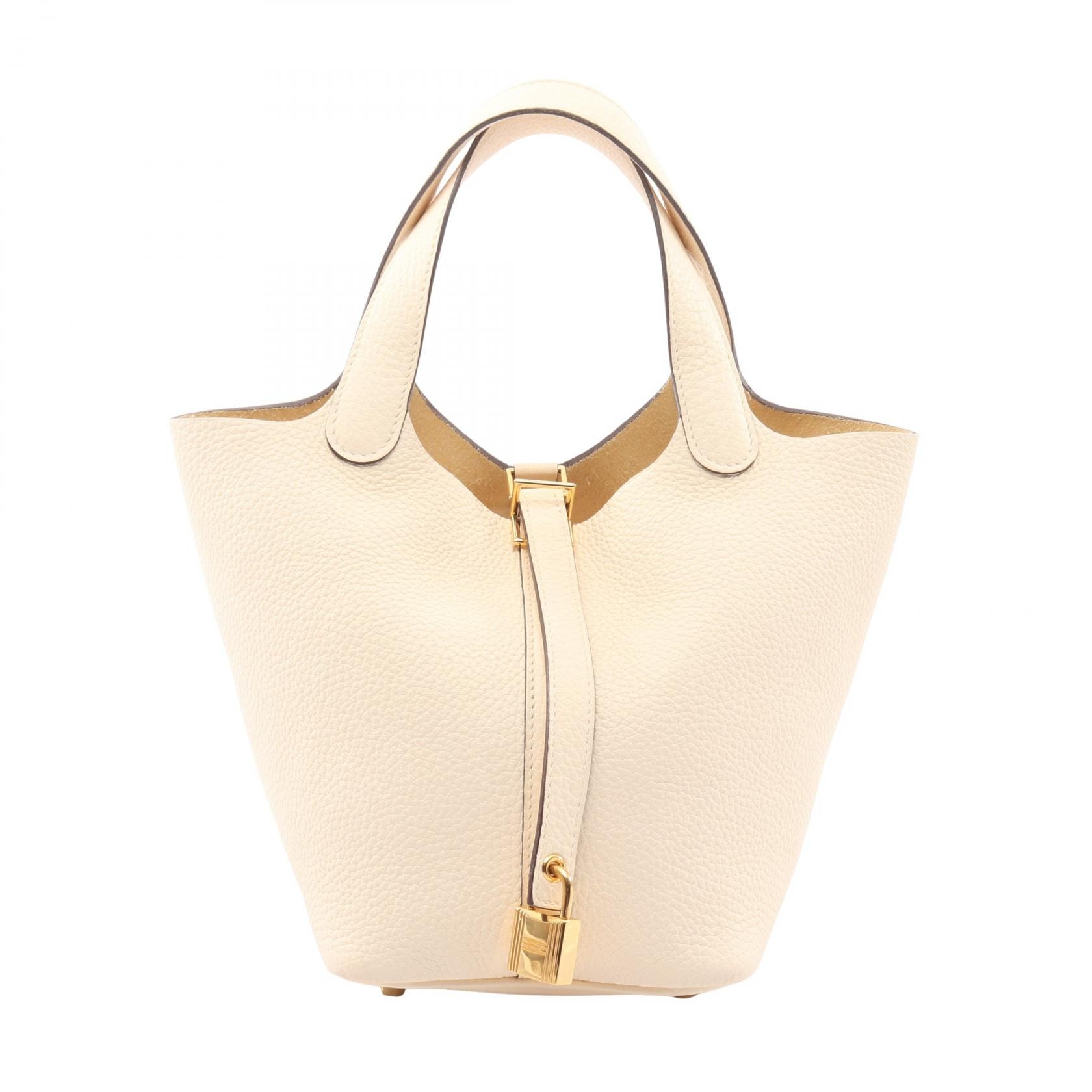 エルメス HERMES ピコタンロックPM ハンドバッグ バッグ レザー トリヨンクレマンス ナタ Z刻印(2021年製造) レディース アイボリー系 【中古】