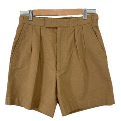 極美品 GUCCI グッチ タック ショーツ ブランドロゴ 春夏 SS ショートパンツ コットン ブラウン レディース 44【古着】【中古】