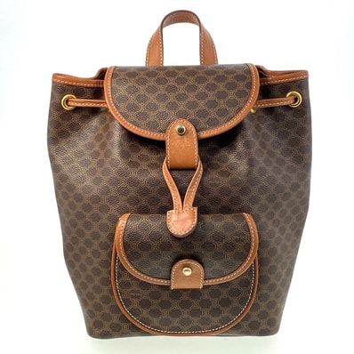 CELINE セリーヌ マカダム ヴィンテージ トリオンフ リュック・デイパック PVC ブラウン レディース【中古】