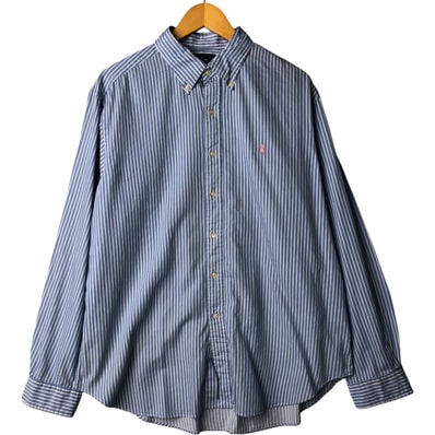 古着 ラルフローレン Ralph Lauren CLASSIC FIT 長袖 ボタンダウンストライプシャツ メンズXL相当/eaa568445