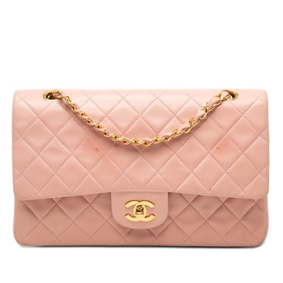 シャネル ココマーク マトラッセ チェーン ショルダーバッグ ピンク ラムスキン レディース CHANEL 【中古】