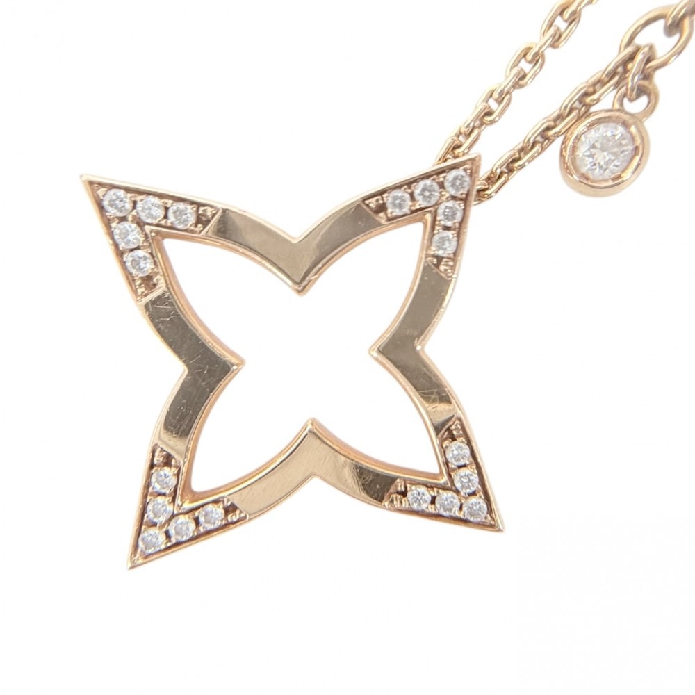 LOUIS VUITTON ルイヴィトン ネックレス ペンダント オンブレ ブロッサム アクセサリー ジュエリー アジャスター付き 18金PG Au750  K18ピンクゴールド    ダイヤモンド0.1ct Q03083 レディース 約6.2g【中古品】