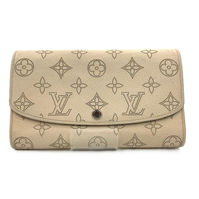 LOUIS VUITTON ルイヴィトン マヒナ ポルトフォイユ イリス 二つ折り長財布 M60177 アイボリー 現状渡し