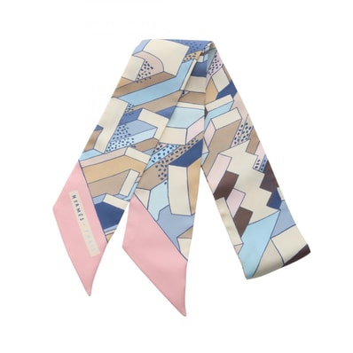 エルメス HERMES ツイリー ON A SUMMER DAY スカーフ 衣料品 シルク シルク レディース ピンク系 / マルチカラー 【中古】