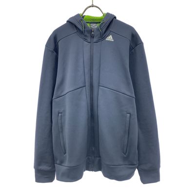 adidas アディダス 長袖 ジップパーカー XO チャコールグレー ビッグサイズ 裏フリース