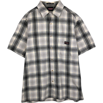 古着 ディッキーズ Dickies チェック柄 半袖 ワークシャツ ボックスシャツ メンズM相当/eaa632738