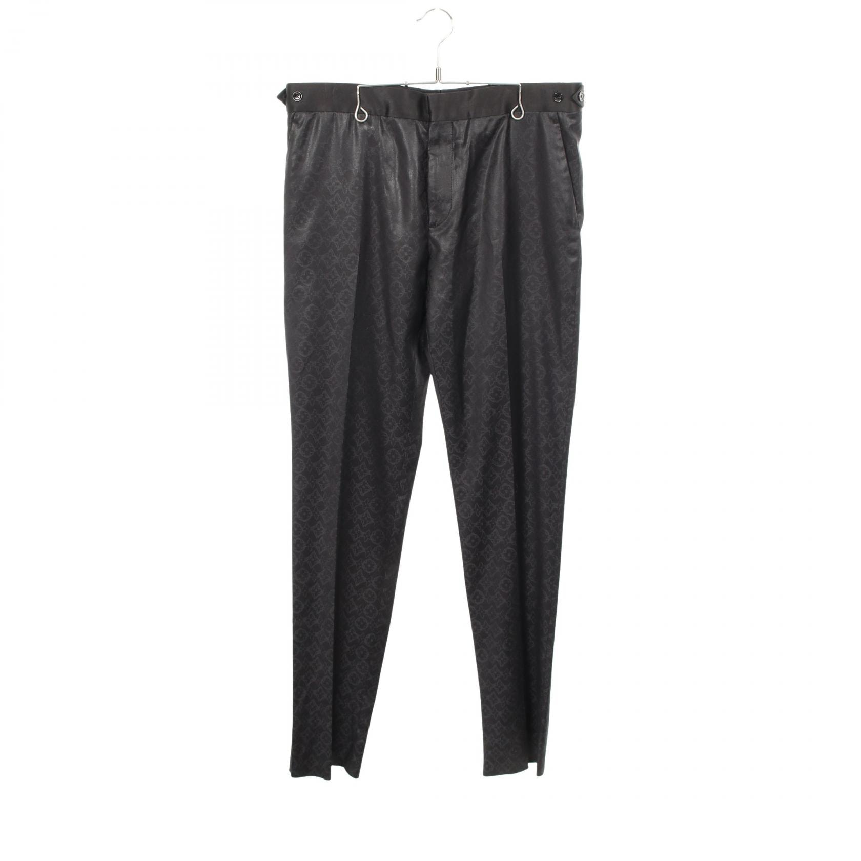 ルイ・ヴィトン LOUIS VUITTON モノグラムフラワー パンツ 衣料品 ボトムス ウール シルク メンズ ブラック系 RM222F IQ7 HNFP3W 【中古】