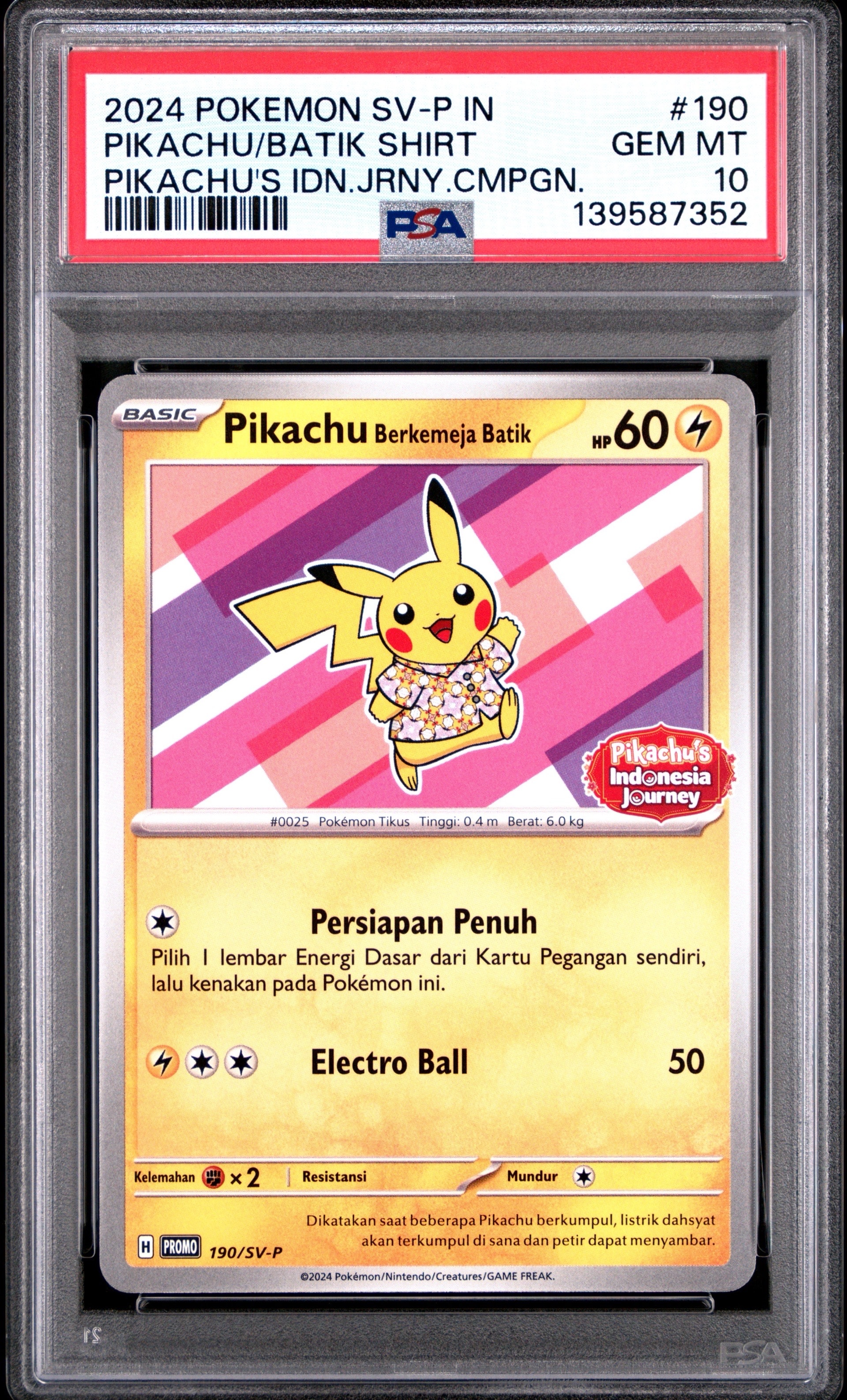 PSA10】バティックシャツを着たピカチュウ (フラワーピカチュウ柄) P