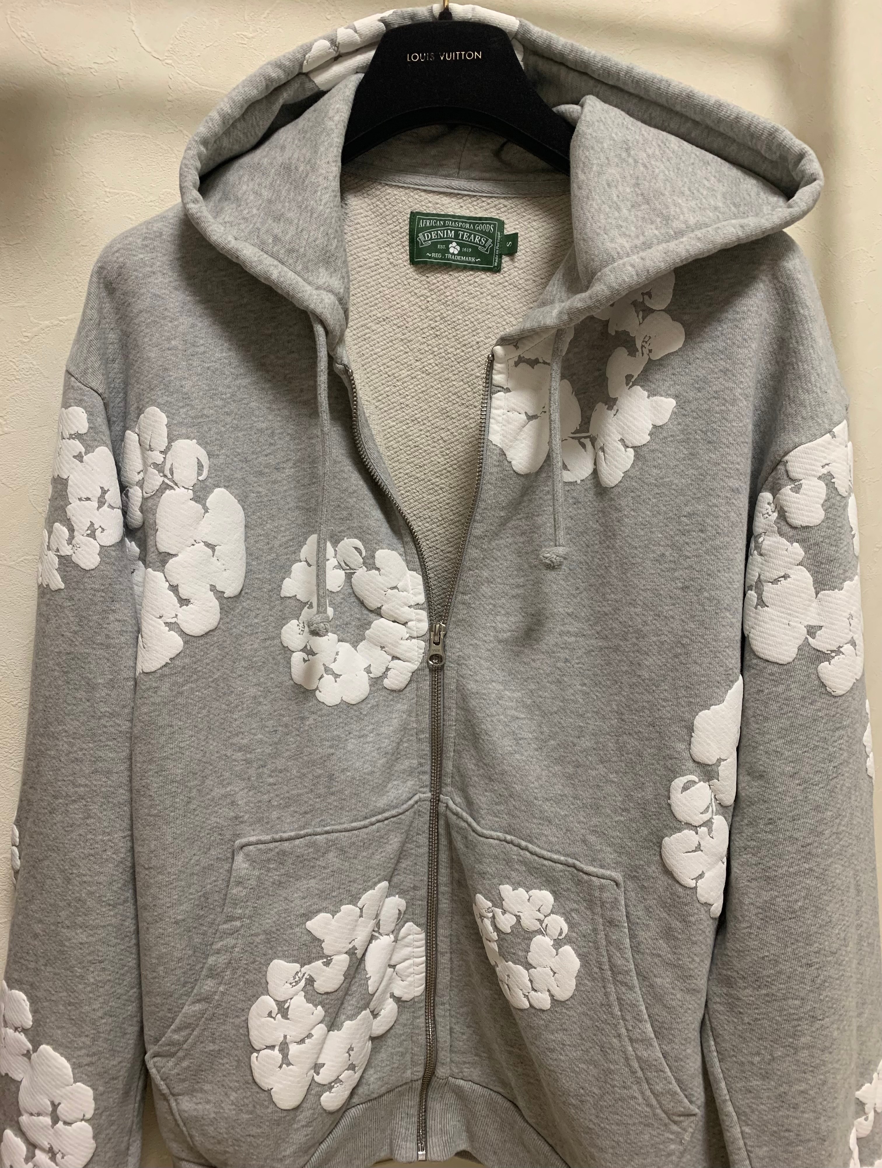 DENIM TEARS Cotton Wreath Zip Hoodie "Grey"