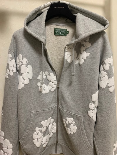 DENIM TEARS Cotton Wreath Zip Hoodie "Grey"