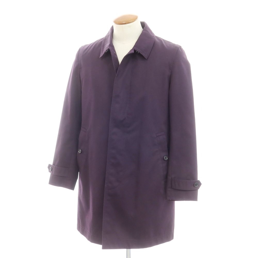 【中古】ポールスミス Paul Smith ツイルコットン ライナー付き ステンカラーコート パープル系【サイズM】【メンズ】