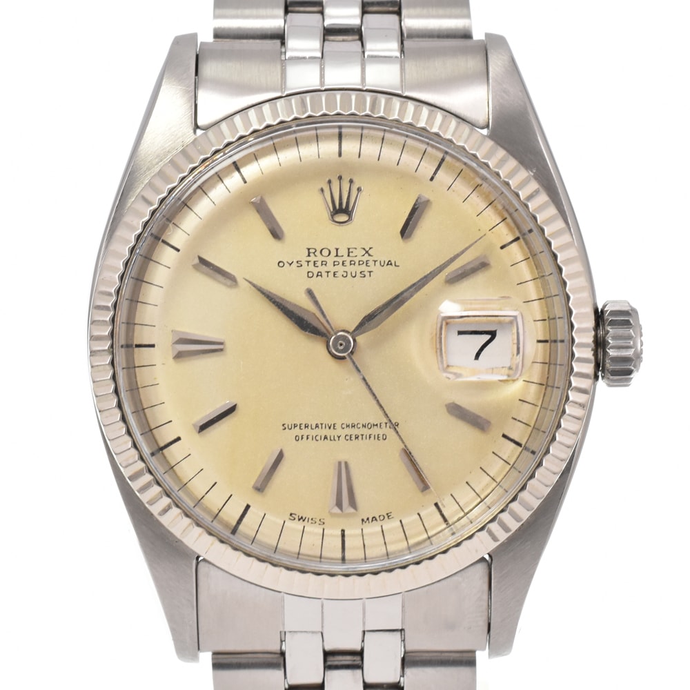 ロレックス ROLEX 6605 ヴィンテージ デイトジャスト Cal.1065 WGベゼル シルバー 自動巻き メンズ 良品 腕時計 Y#146309